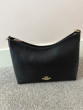 Coach Black Pebbled Leather Shoulder Bag Laurel